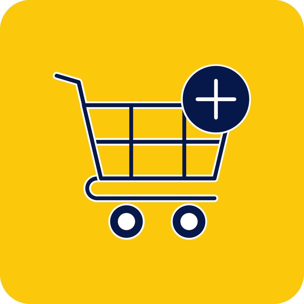 Shopping Cart Glyph Square Two Color Icon vector