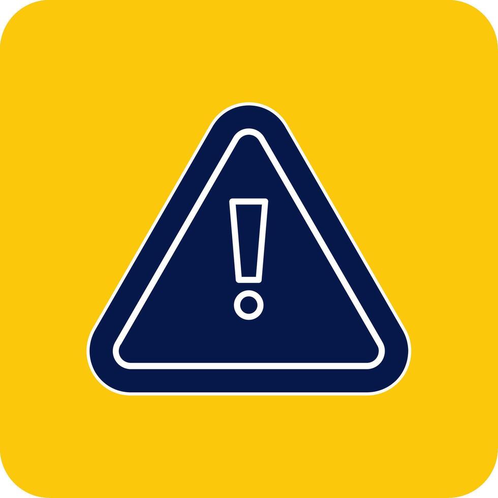 Alert Glyph Square Two Color Icon vector