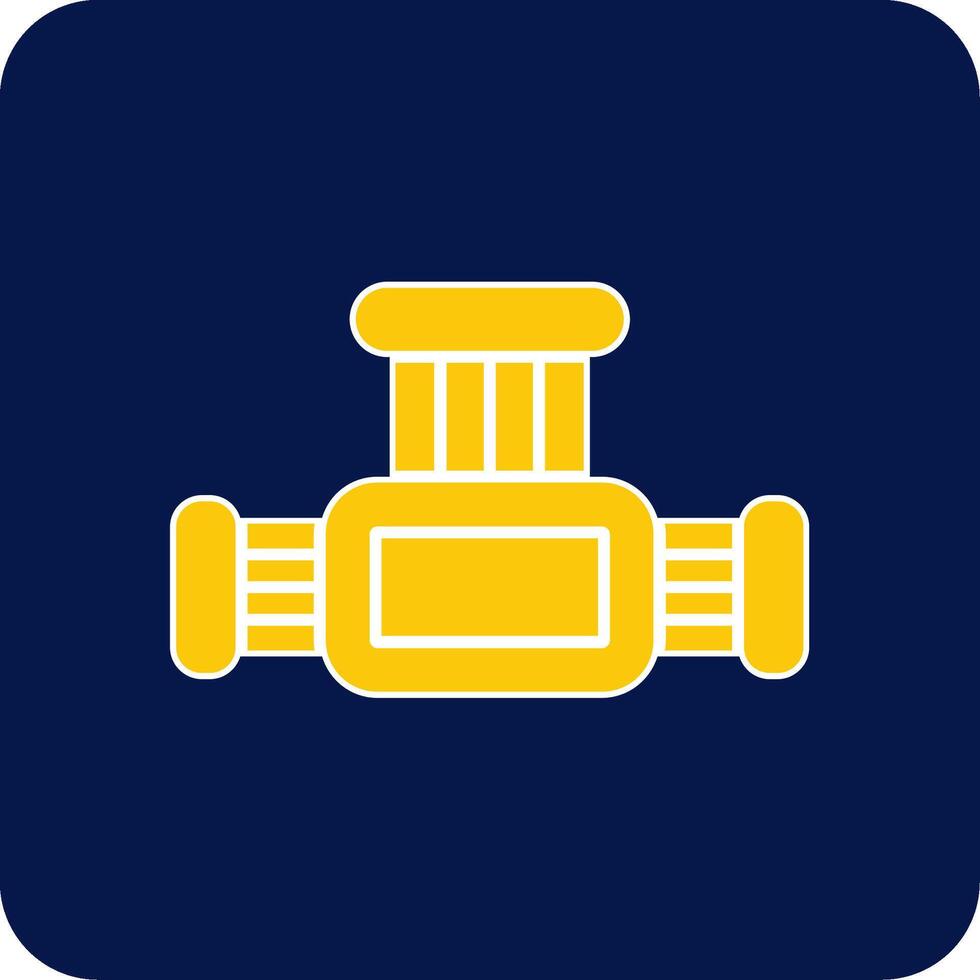 Hosepipe Glyph Square Two Color Icon vector