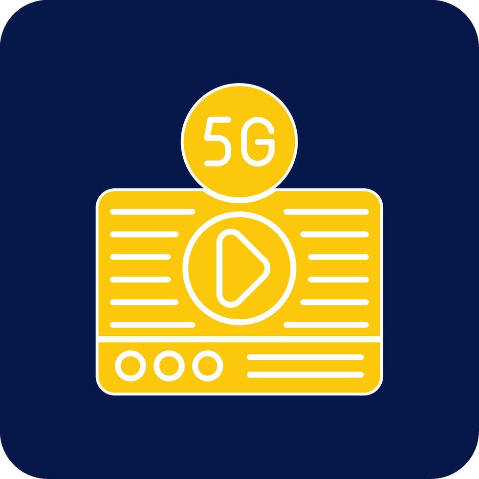 Live Streaming Glyph Square Two Color Icon vector