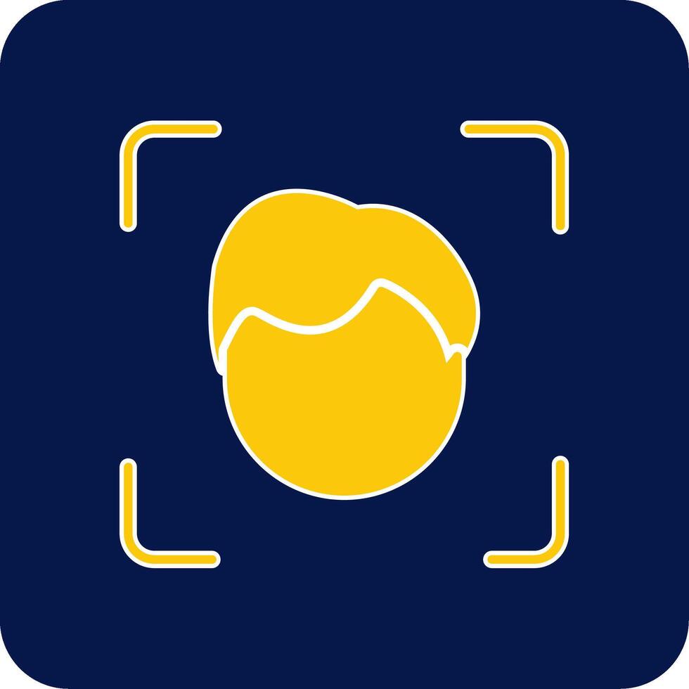 Face Scan Glyph Square Two Color Icon vector