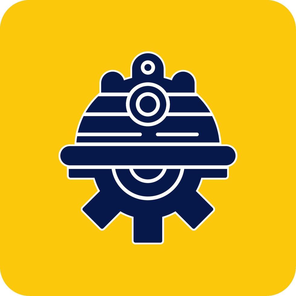 Engineer Glyph Square Two Color Icon vector