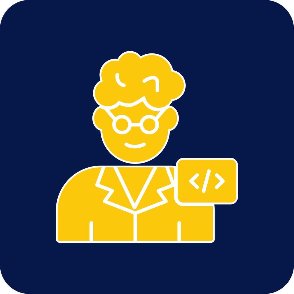 Programmer Glyph Square Two Color Icon vector