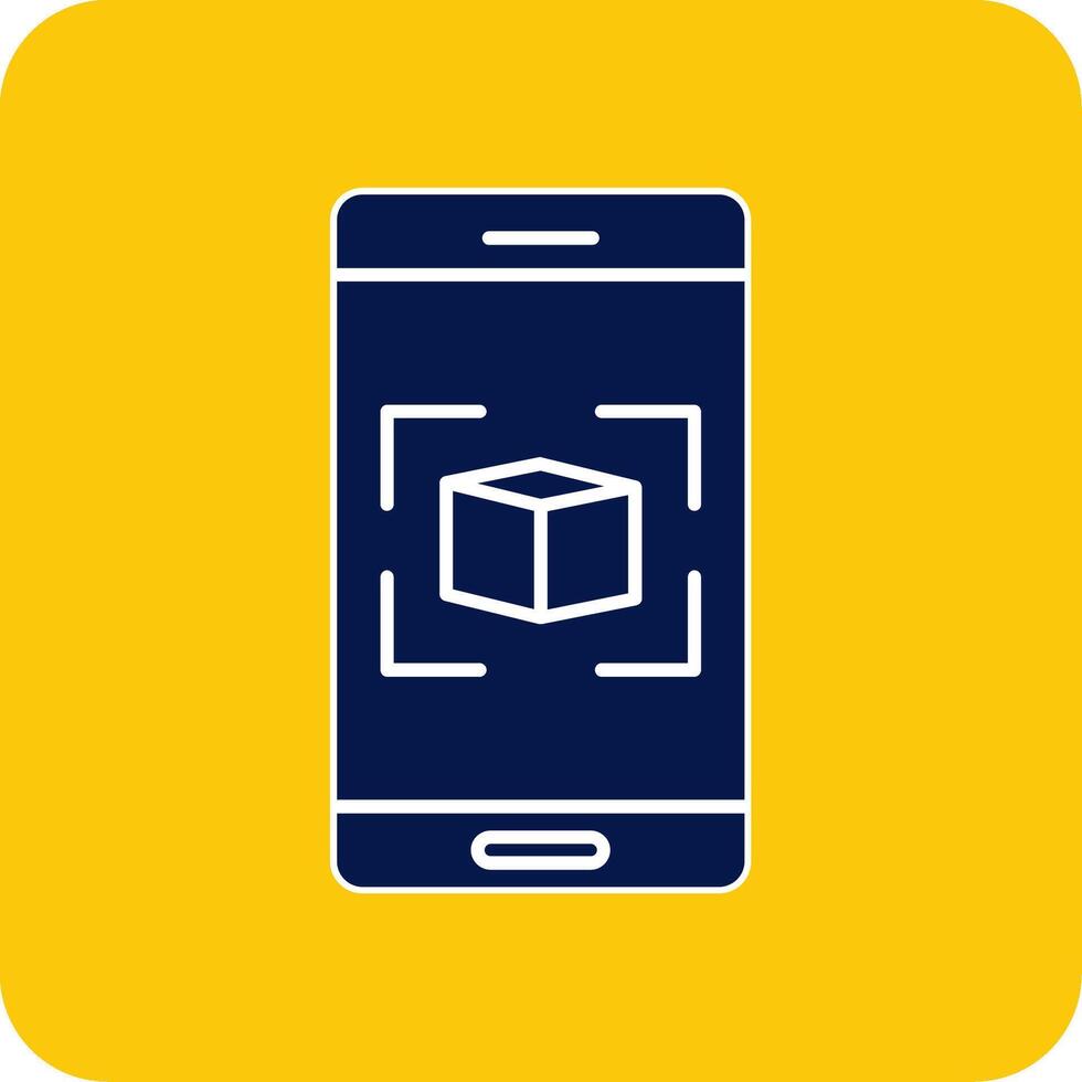 Augmented Reality Glyph Square Two Color Icon vector