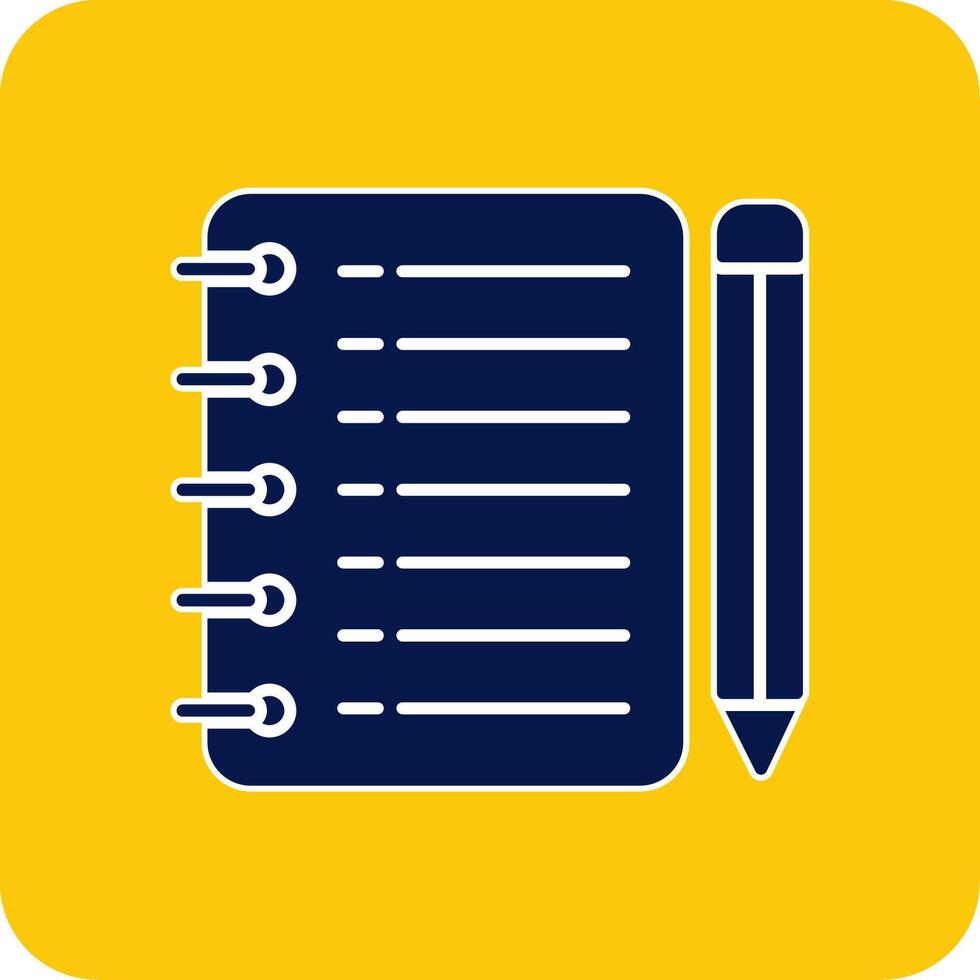 Notepad Glyph Square Two Color Icon vector