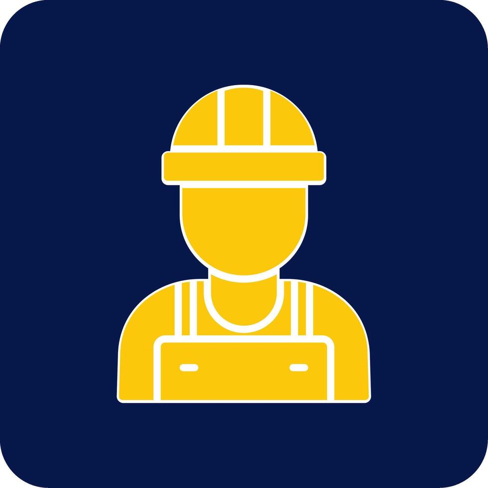 Worker Glyph Square Two Color Icon vector