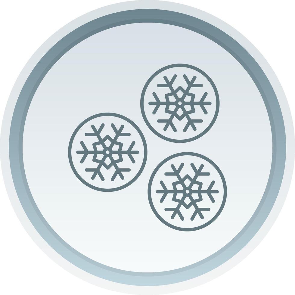 Snowball Linear Button Icon vector