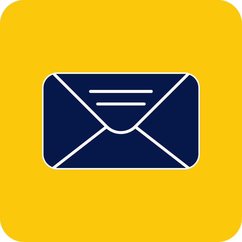 Mail Glyph Square Two Color Icon vector