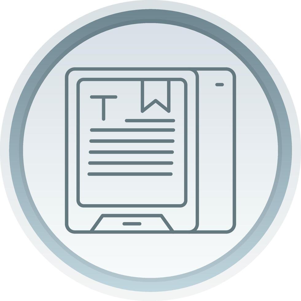 Reading Linear Button Icon vector