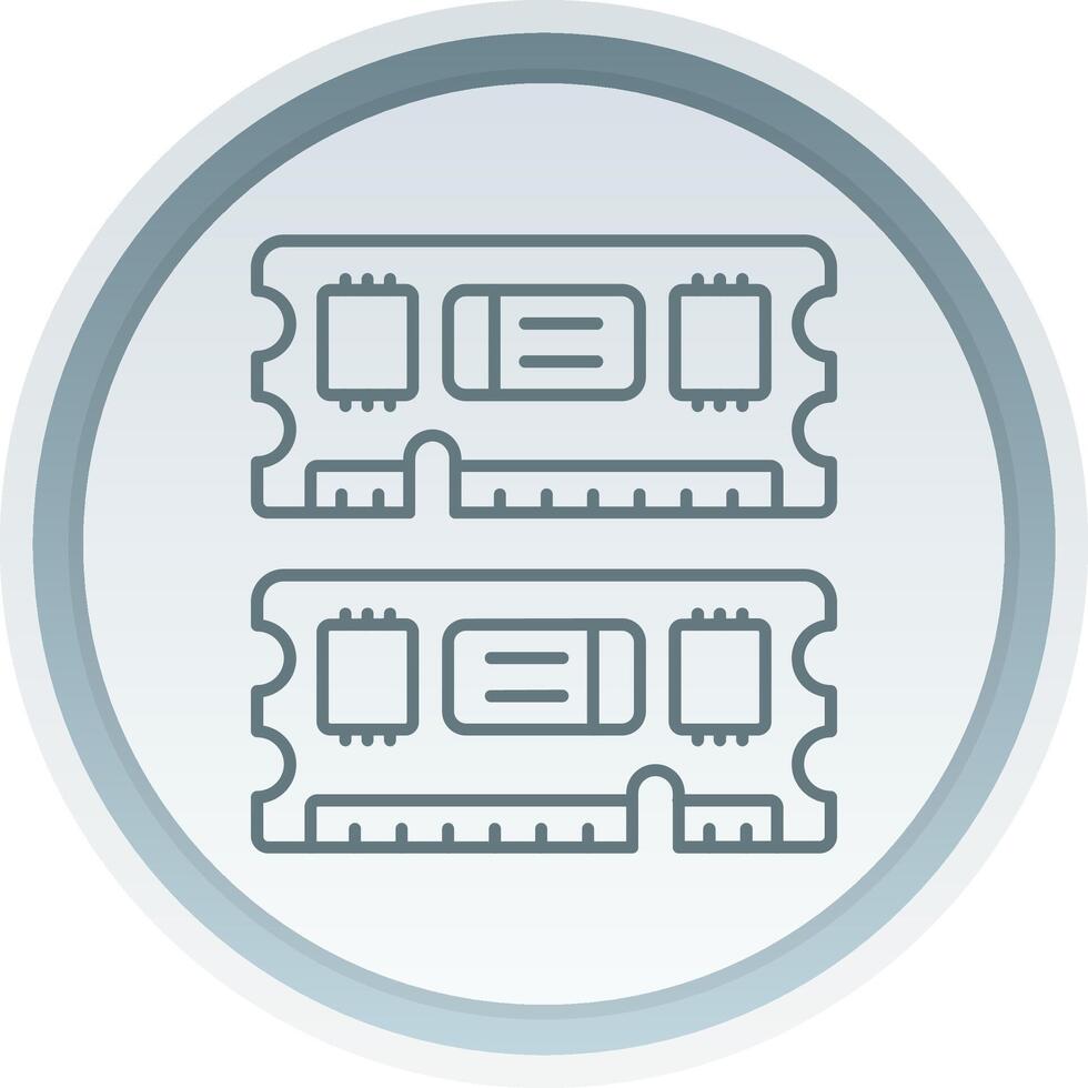 RAM lineal botón icono vector