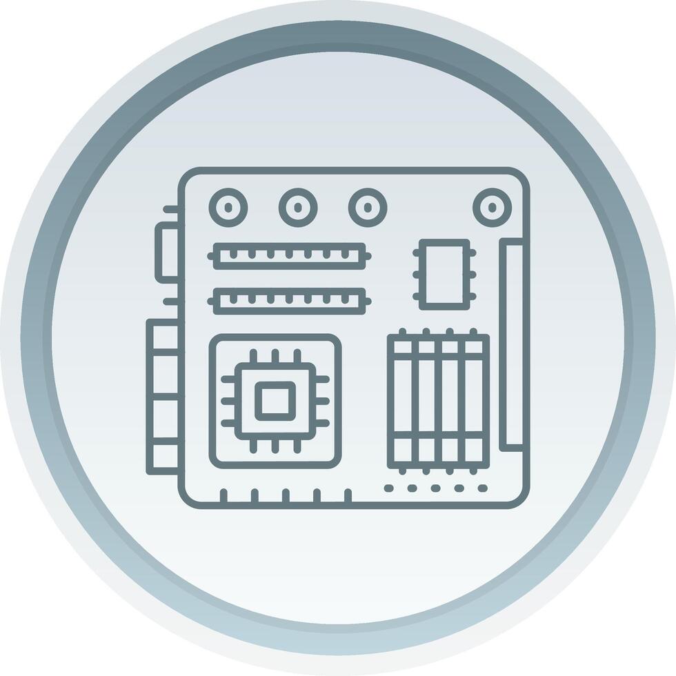 Motherboard Linear Button Icon vector