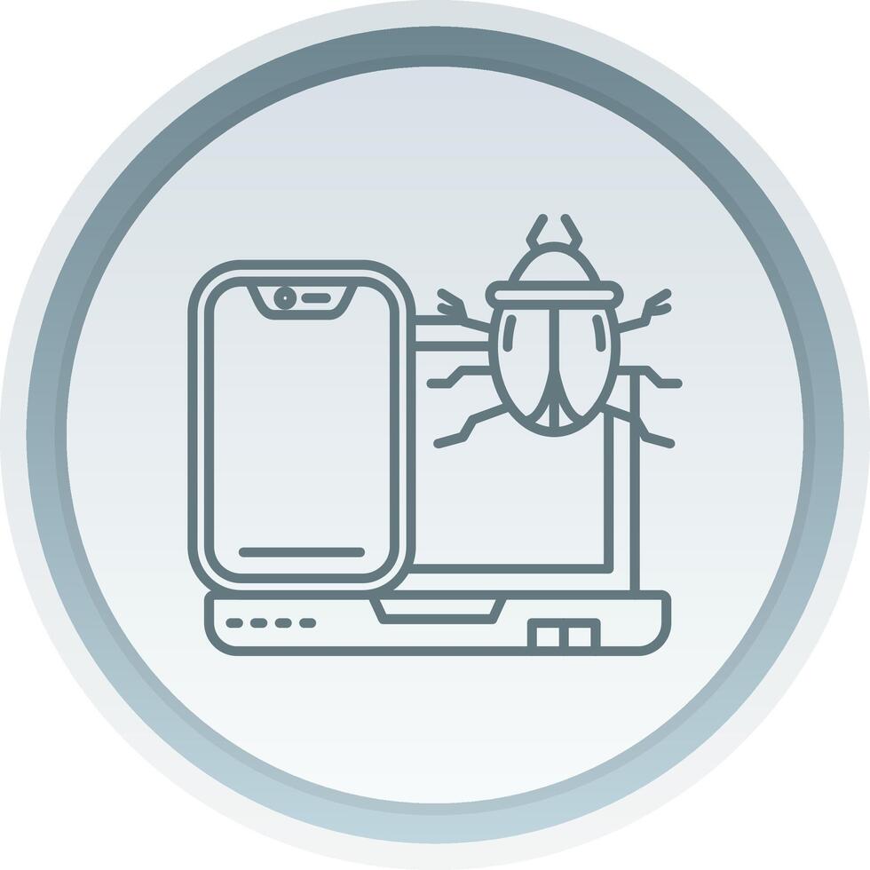 Bug Linear Button Icon vector