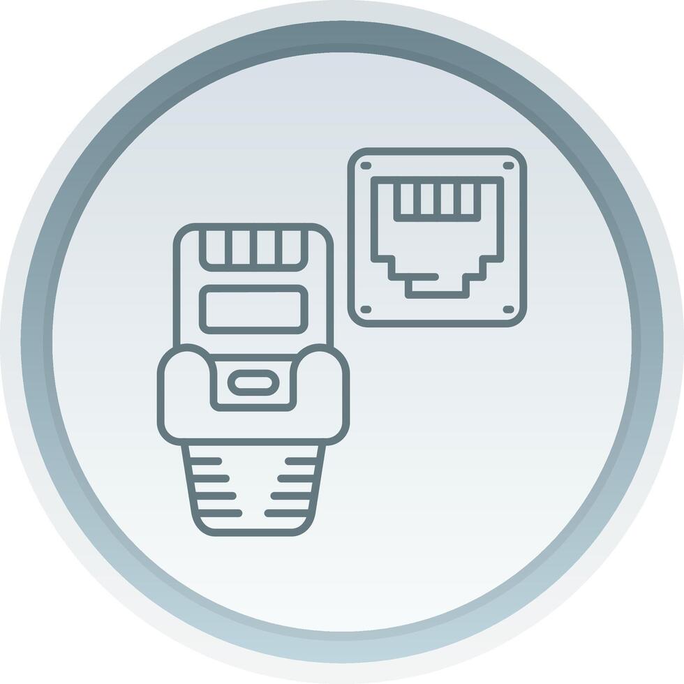 Ethernet Linear Button Icon vector