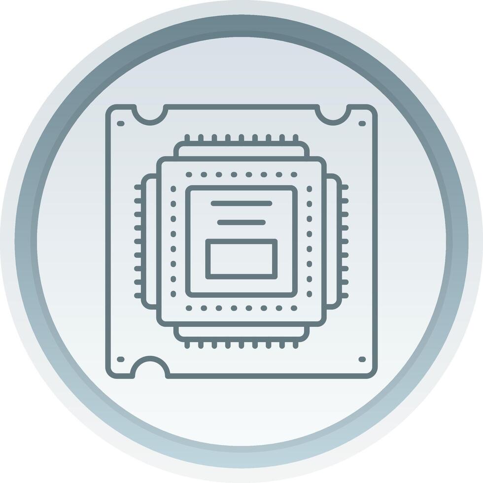 Processor Linear Button Icon vector