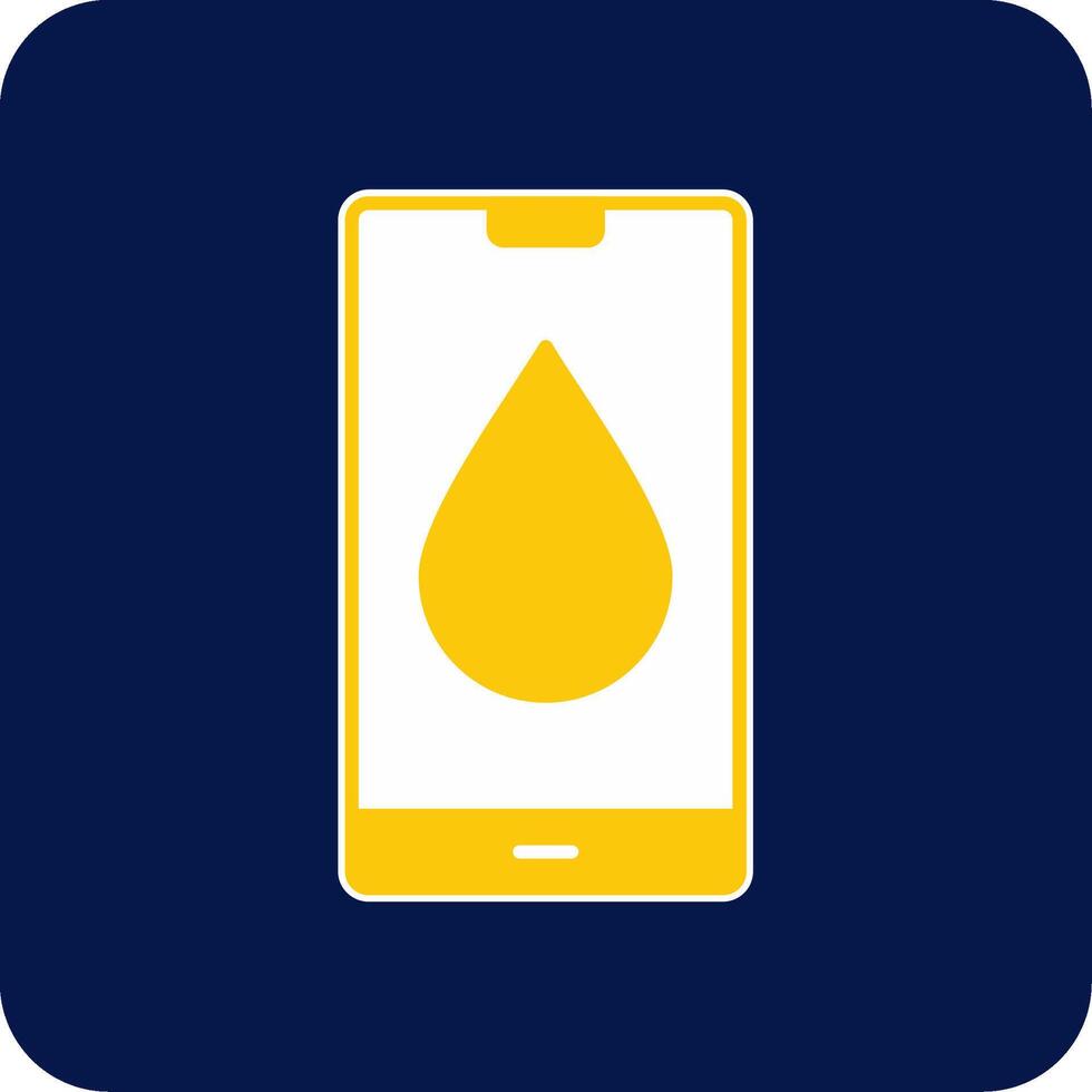 Water Drop Glyph Square Two Color Icon vector