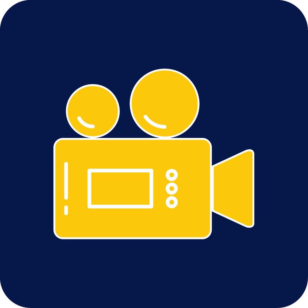 Video Camera Glyph Square Two Color Icon vector