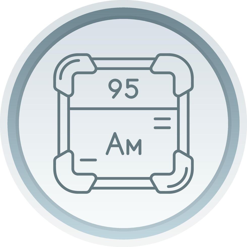 Americium Linear Button Icon vector