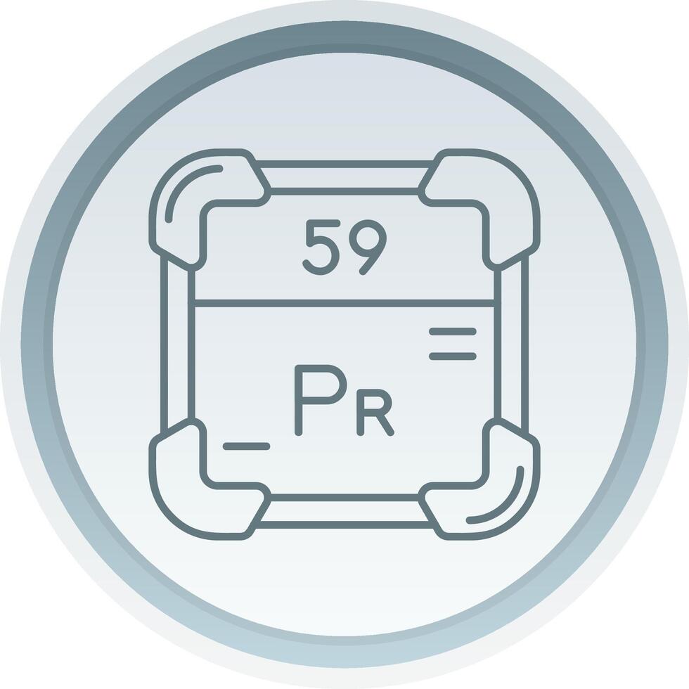 Praseodymium Linear Button Icon vector