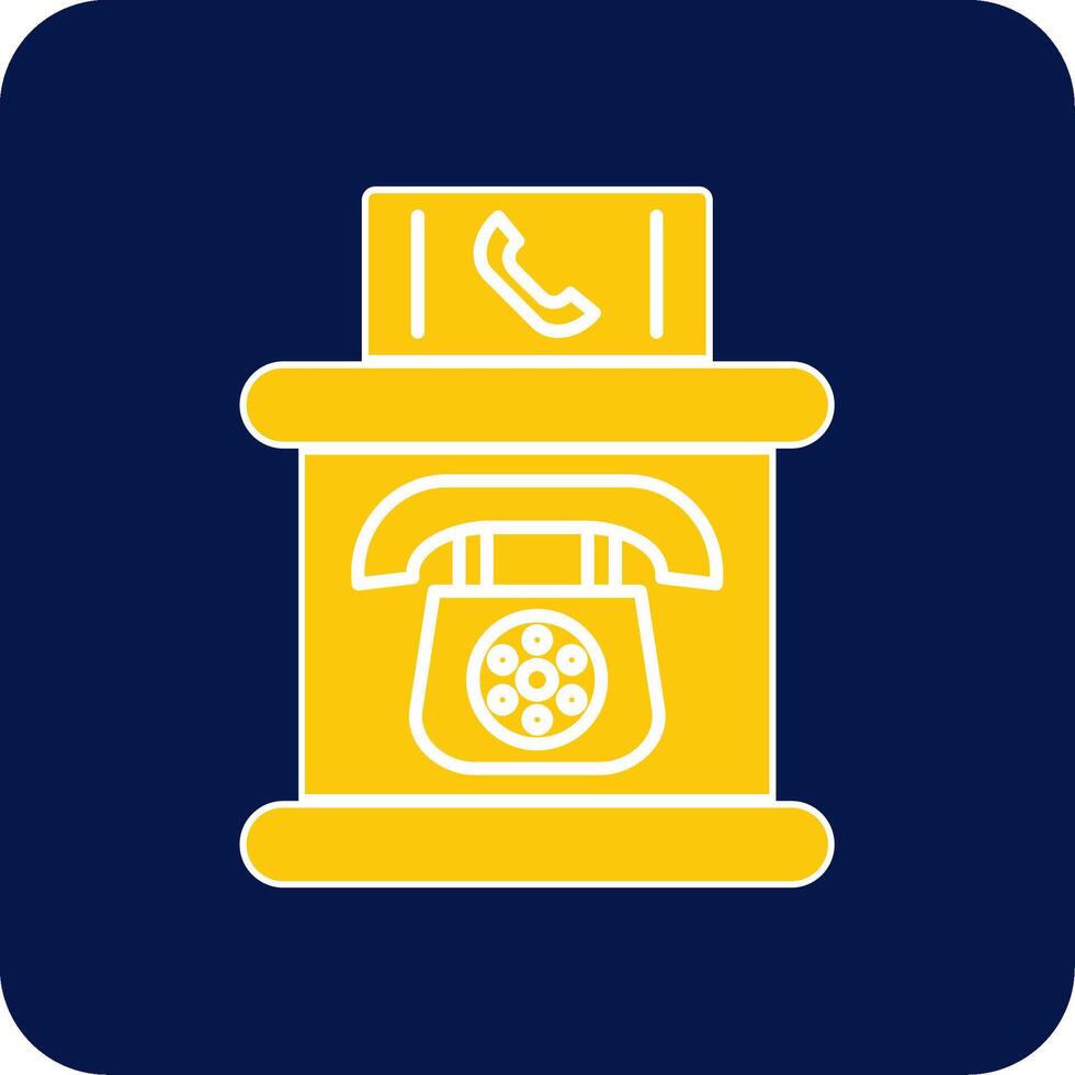 Telephone Booth Glyph Square Two Color Icon vector