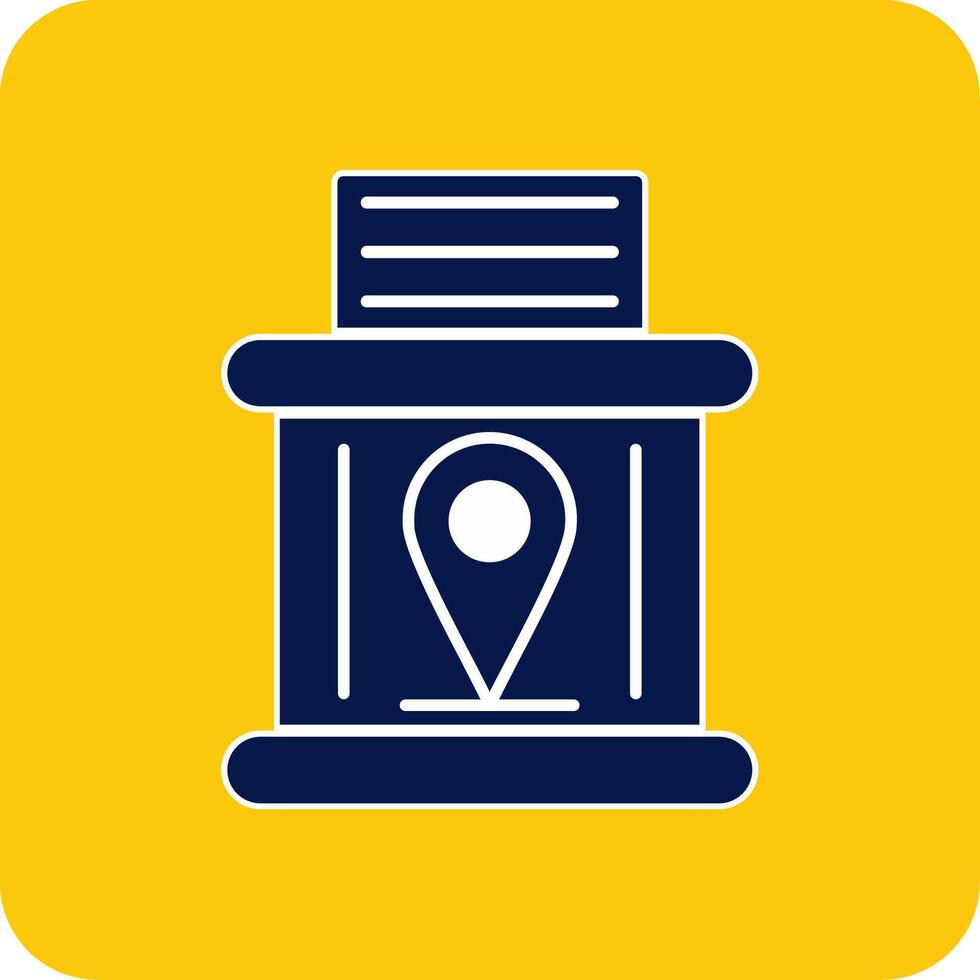 Telephone Booth Glyph Square Two Color Icon vector