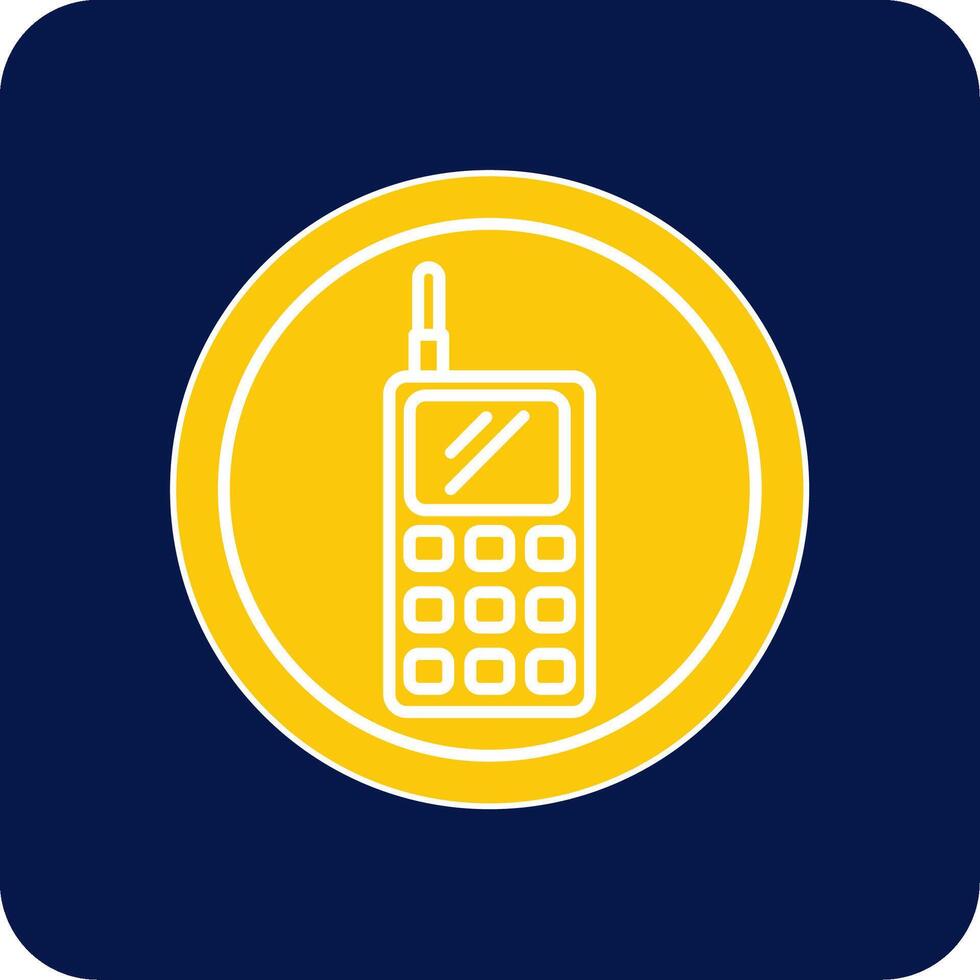 Walkie Talkie Glyph Square Two Color Icon vector