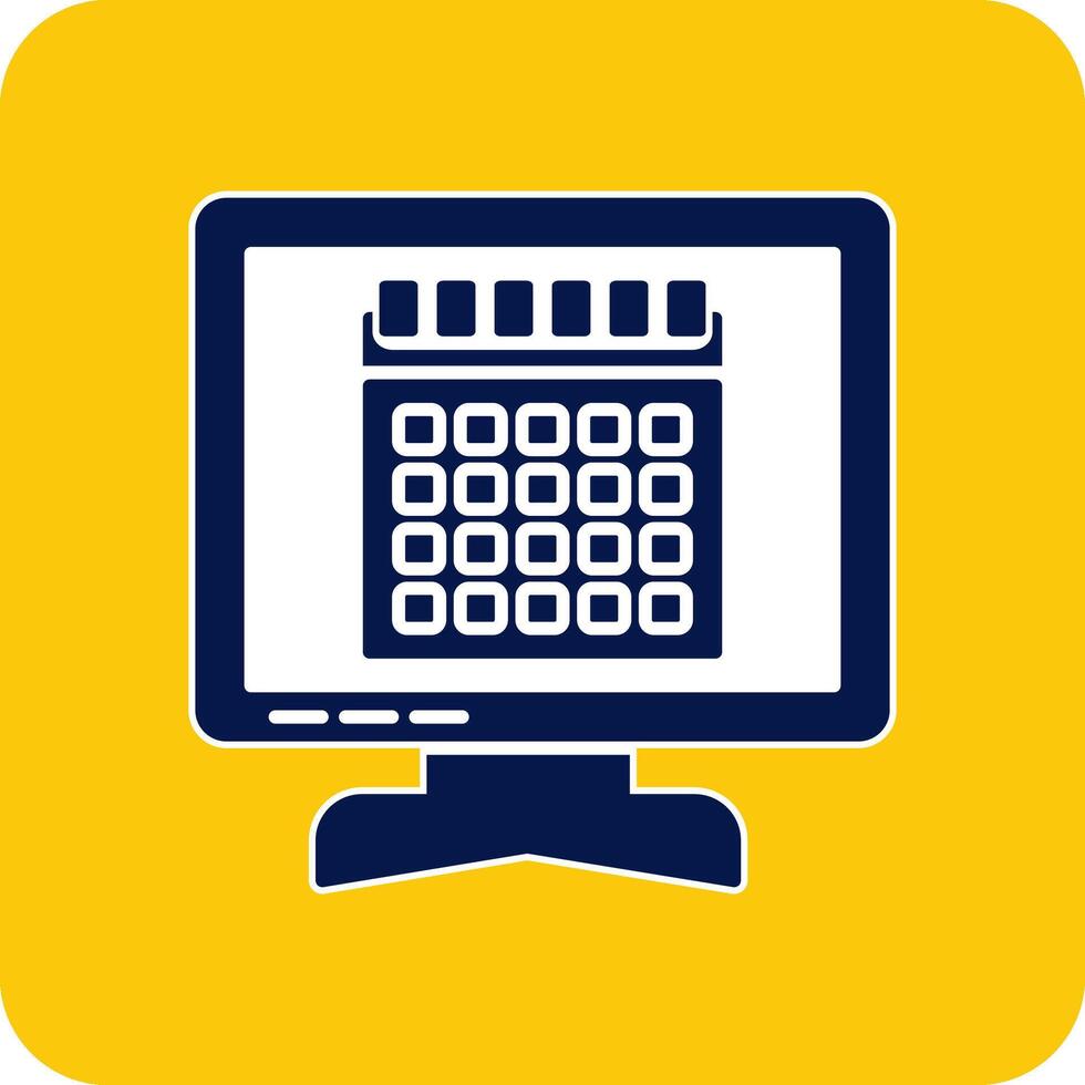 Calendar Glyph Square Two Color Icon vector