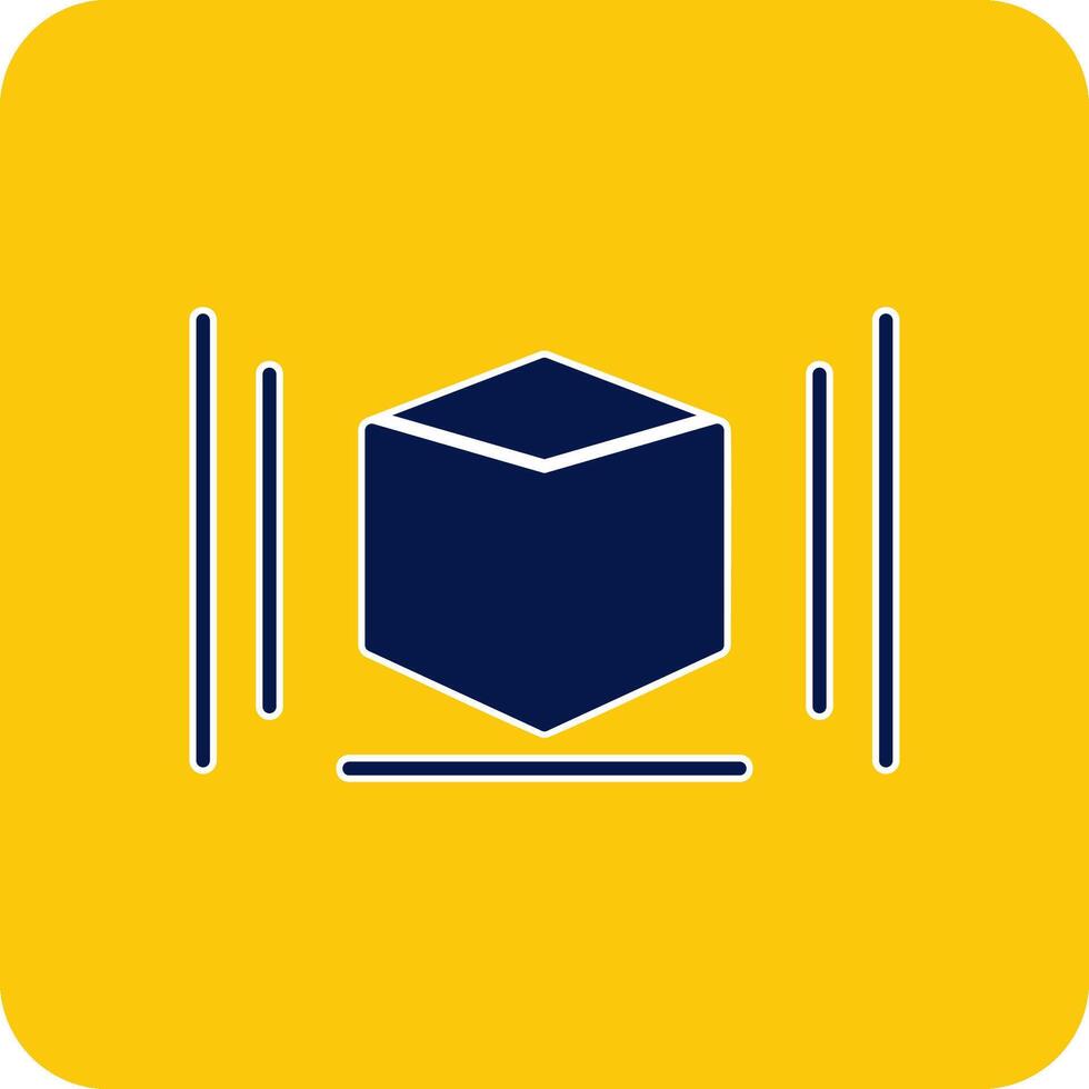 3d Modeling Glyph Square Two Color Icon vector