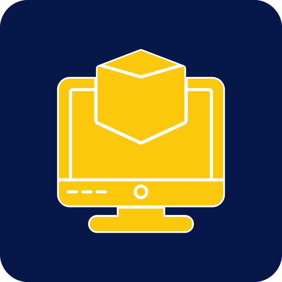 3d Modeling Glyph Square Two Color Icon vector