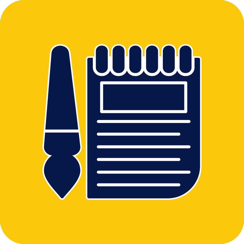 Sketchbook Glyph Square Two Color Icon vector