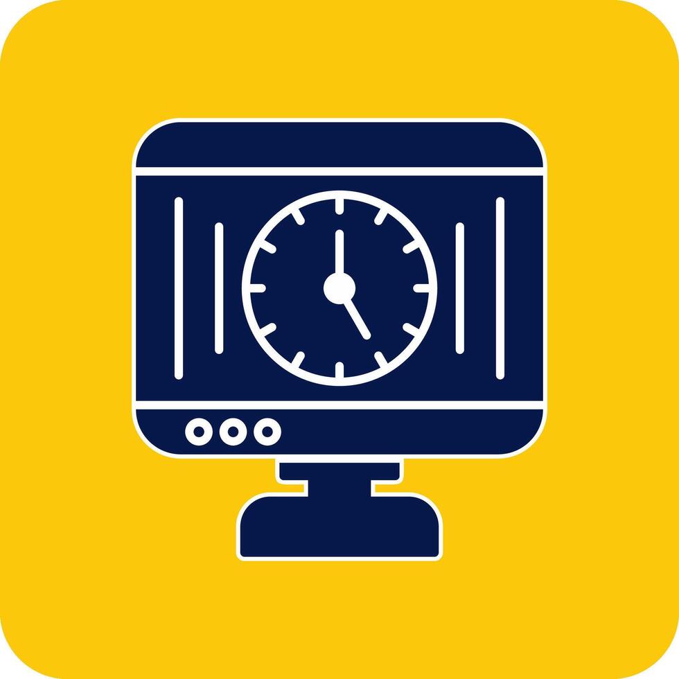 Time Management Glyph Square Two Color Icon vector