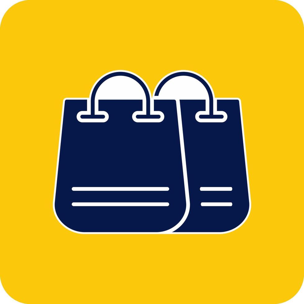 Shopping Bag Glyph Square Two Color Icon vector