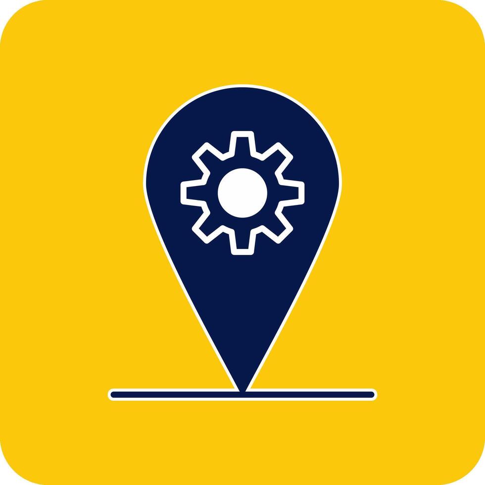 Localization Glyph Square Two Color Icon vector
