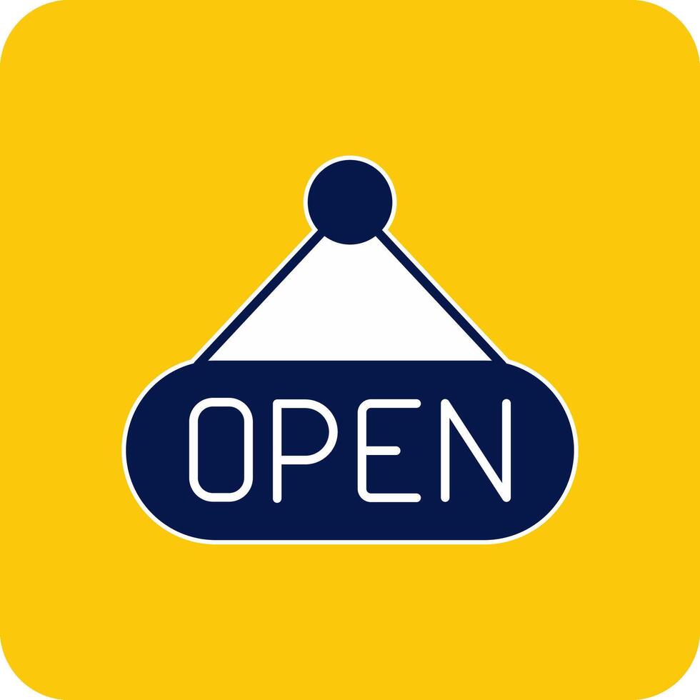 Open Glyph Square Two Color Icon vector