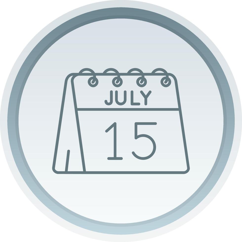 15 de julio lineal botón icono vector