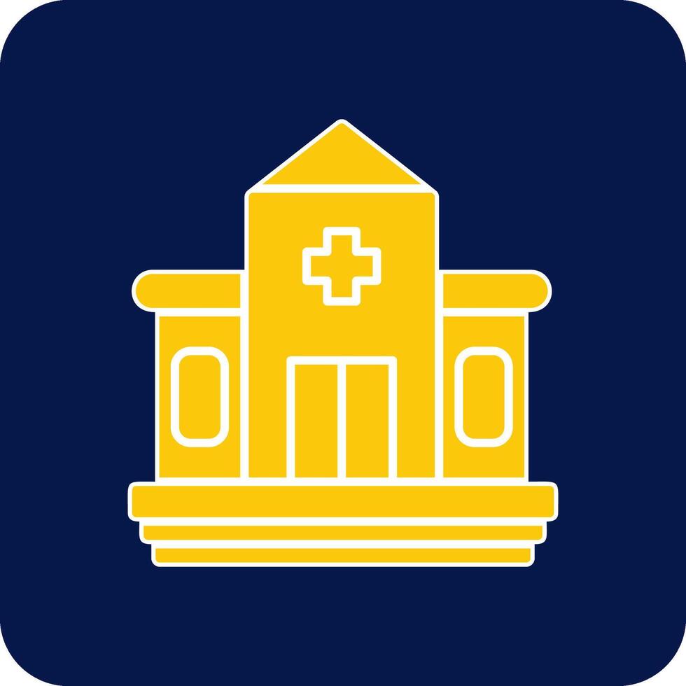 Hospital Glyph Square Two Color Icon vector