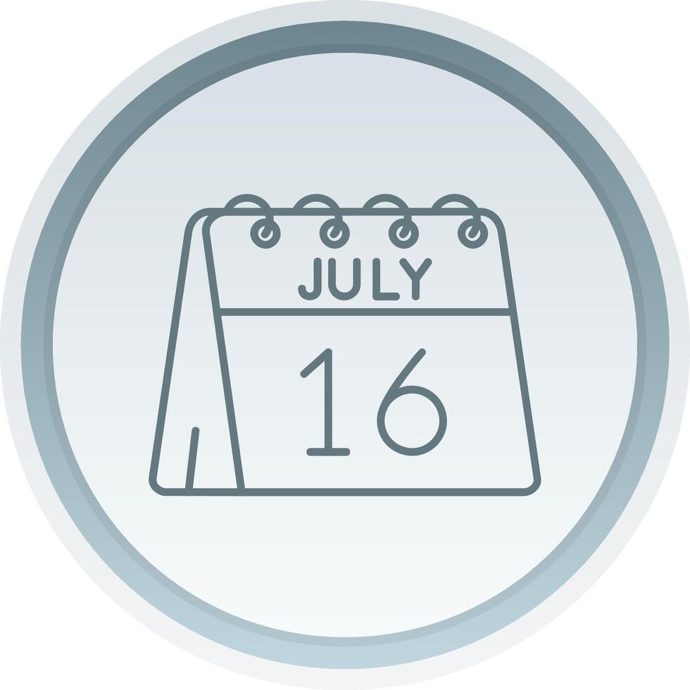 16 de julio lineal botón icono vector