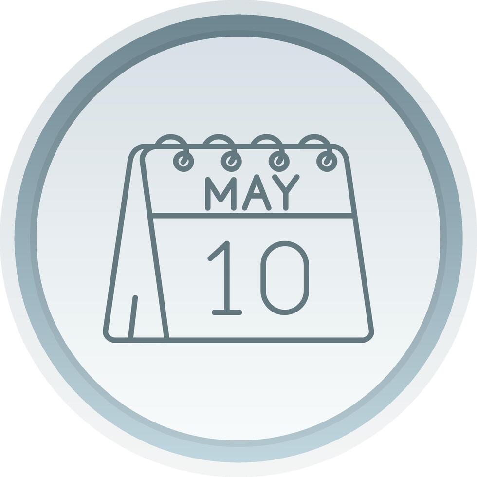 10th of May Linear Button Icon vector