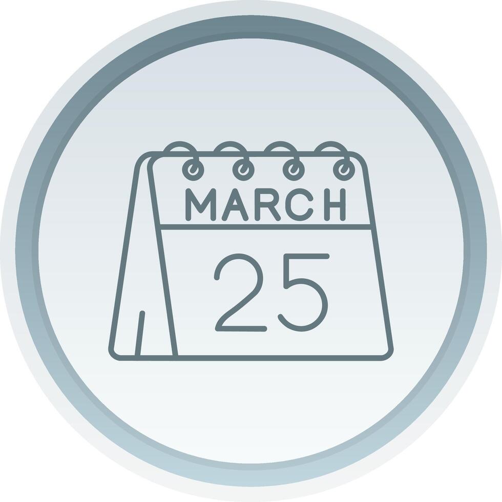 25th of March Linear Button Icon vector