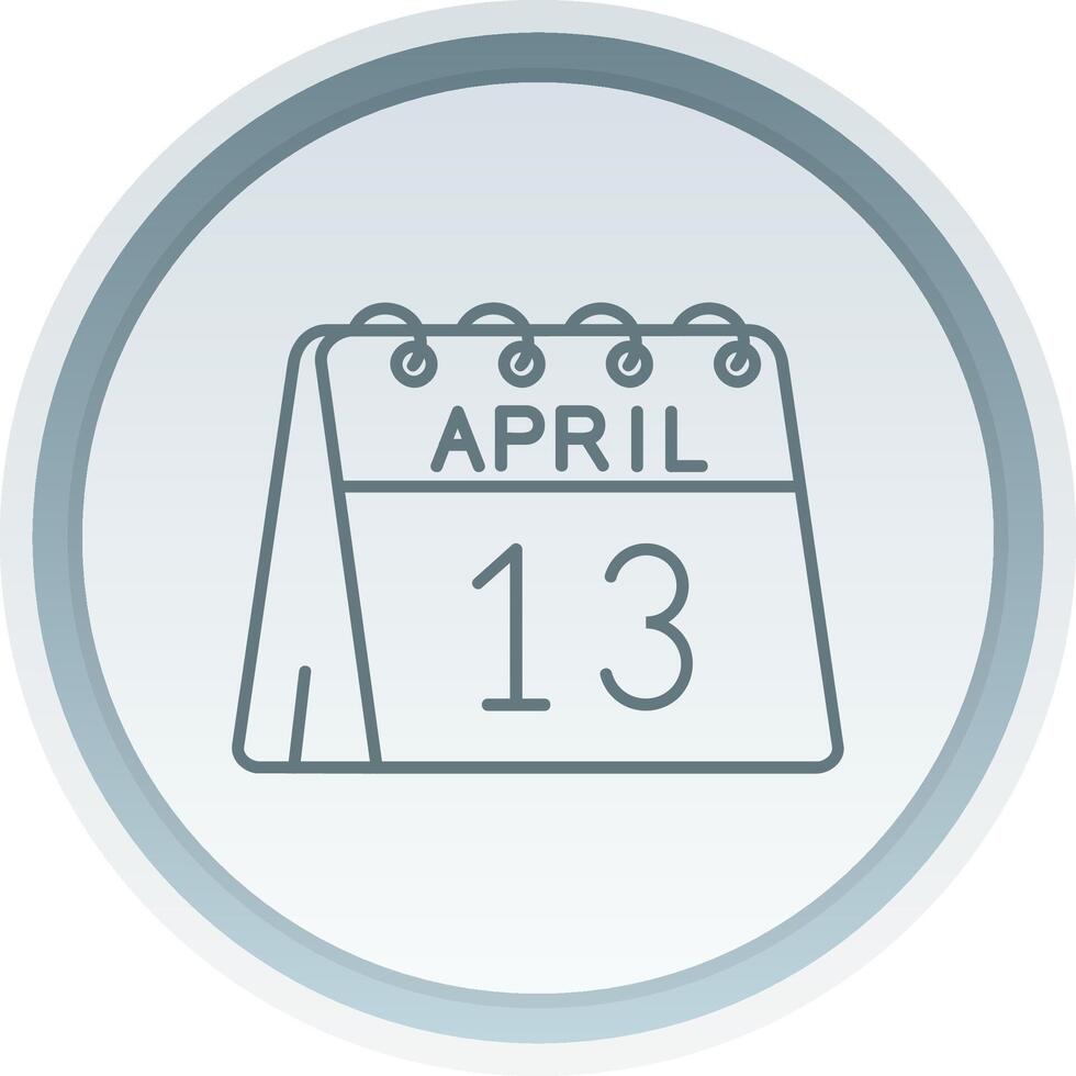 13th of April Linear Button Icon vector