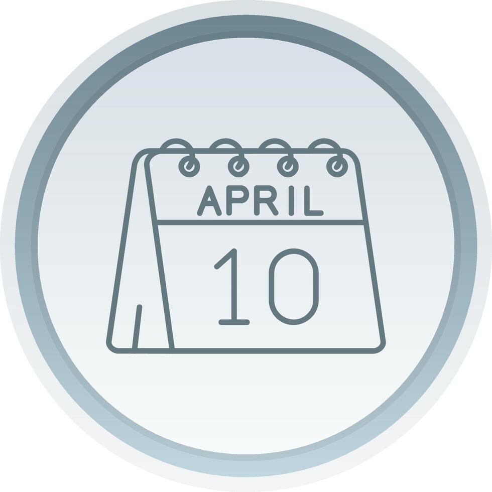 10th of April Linear Button Icon vector