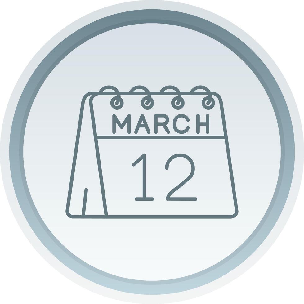 12th of March Linear Button Icon vector