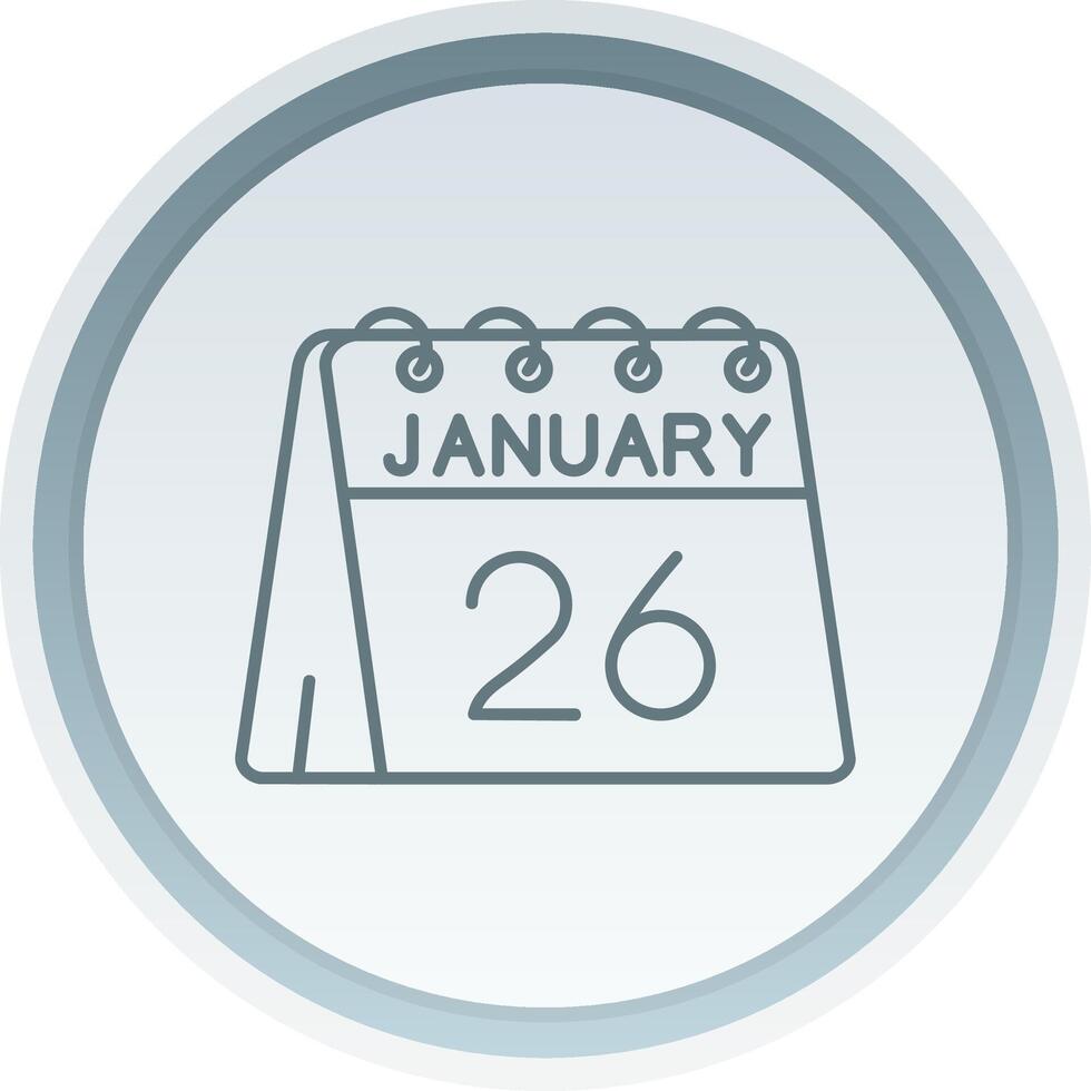 26th of January Linear Button Icon vector