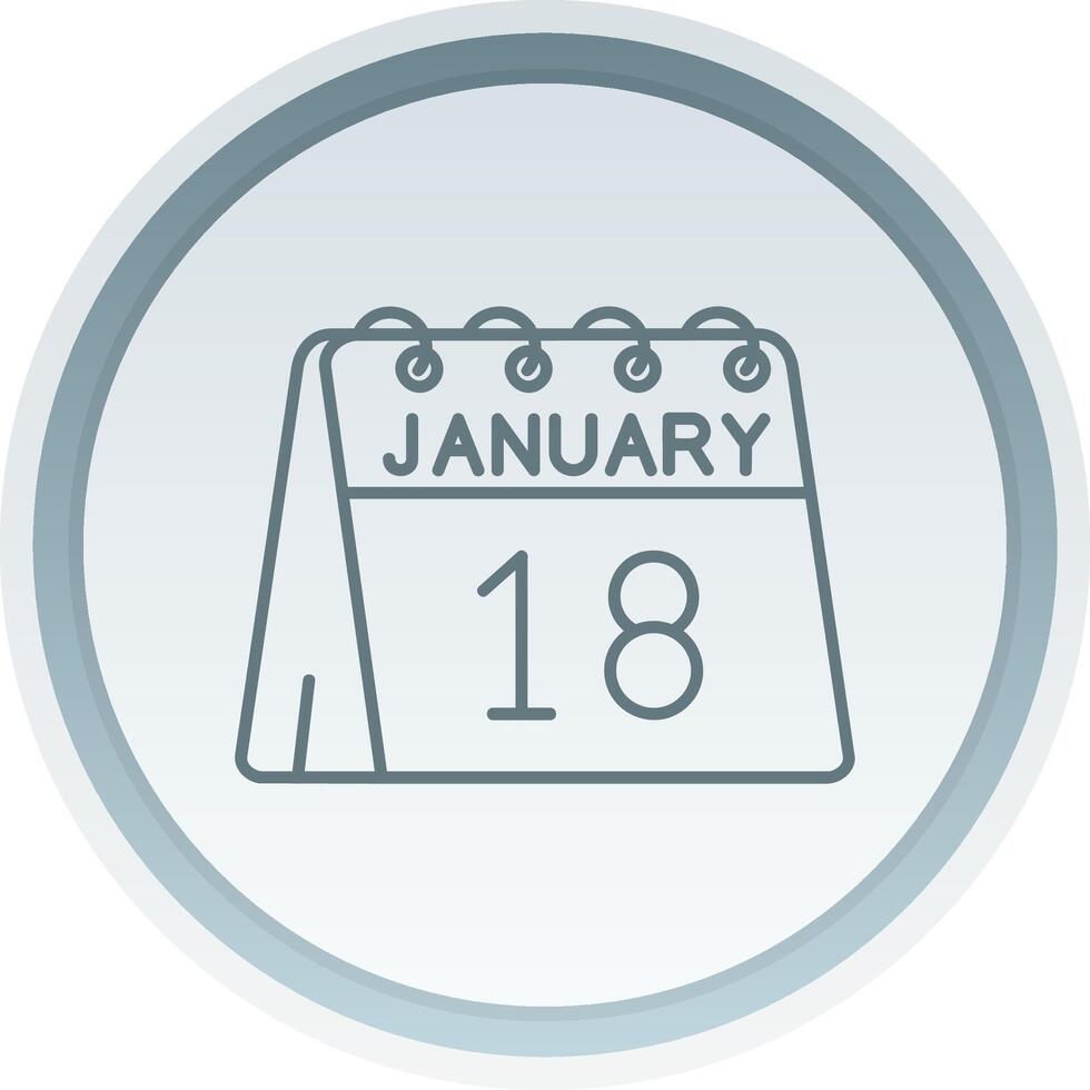 18th of January Linear Button Icon vector