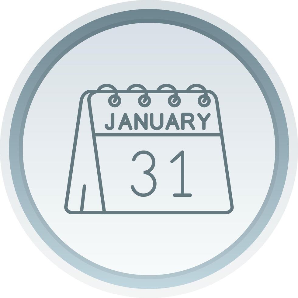 31st of January Linear Button Icon vector