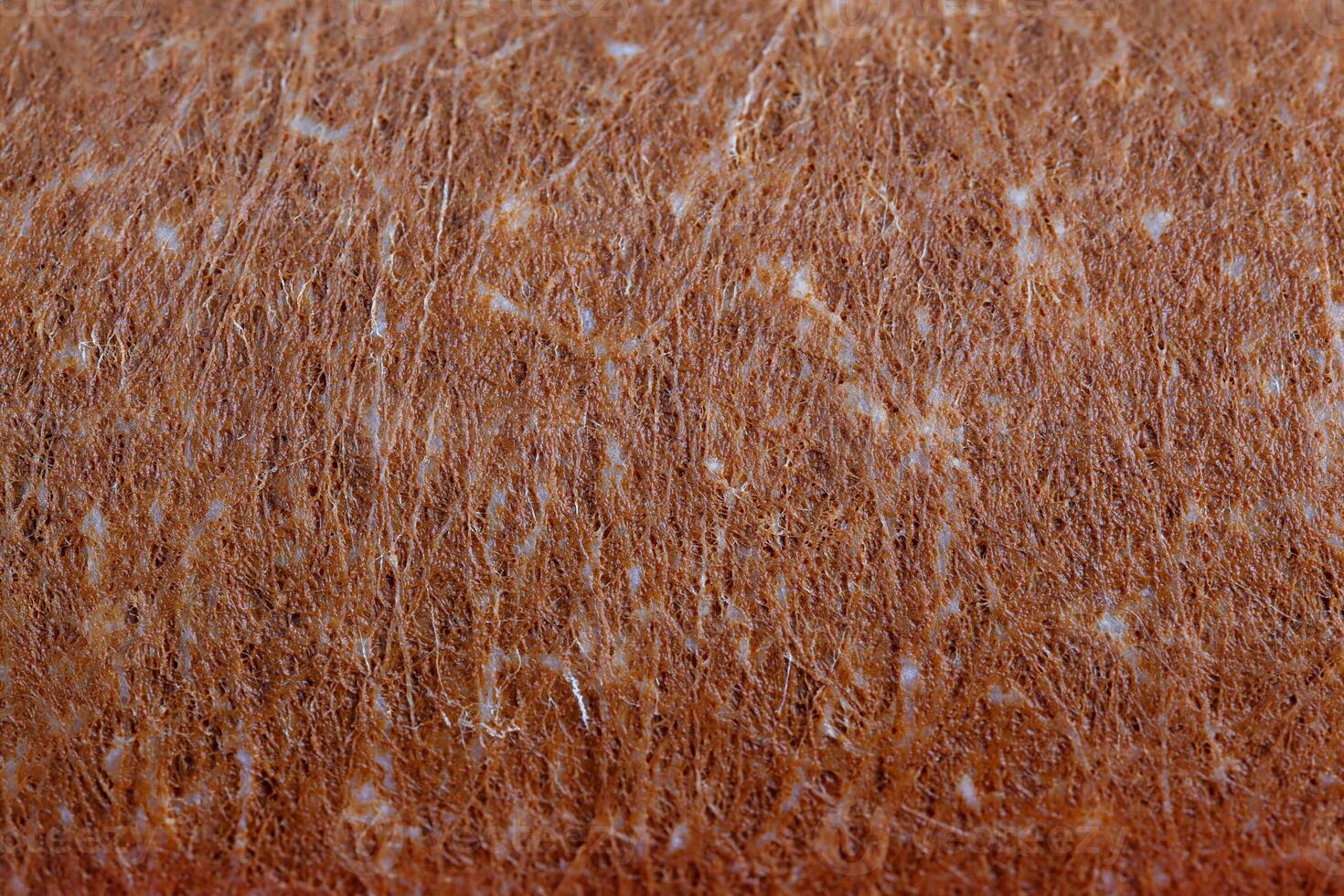 used, rusty and clogged mechanical polypropylene water filter PP 5 type, macro photo
