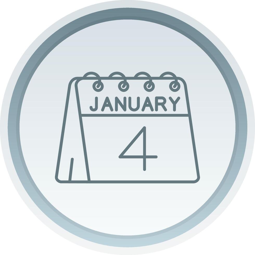 4th of January Linear Button Icon vector