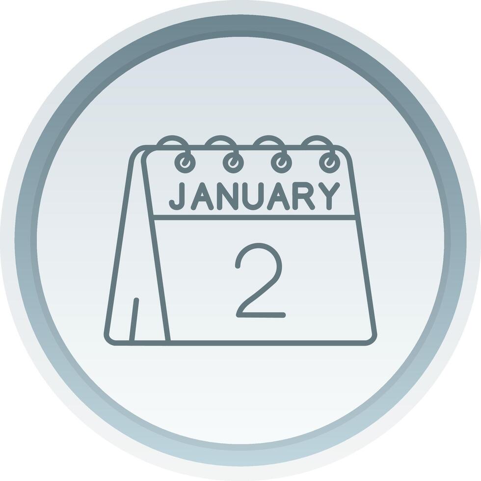 2nd of January Linear Button Icon vector
