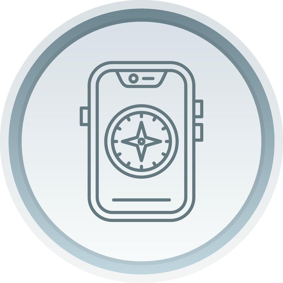 Compass Linear Button Icon vector