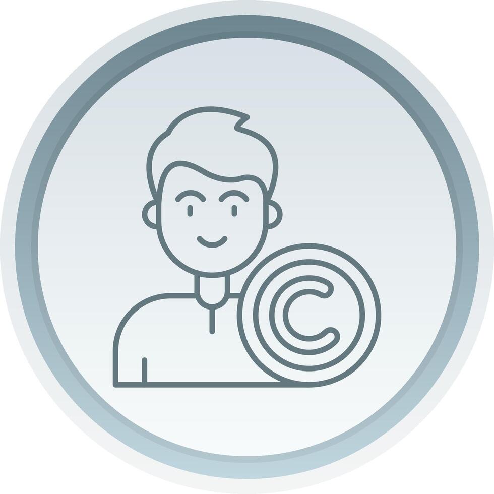 Copyright Linear Button Icon vector