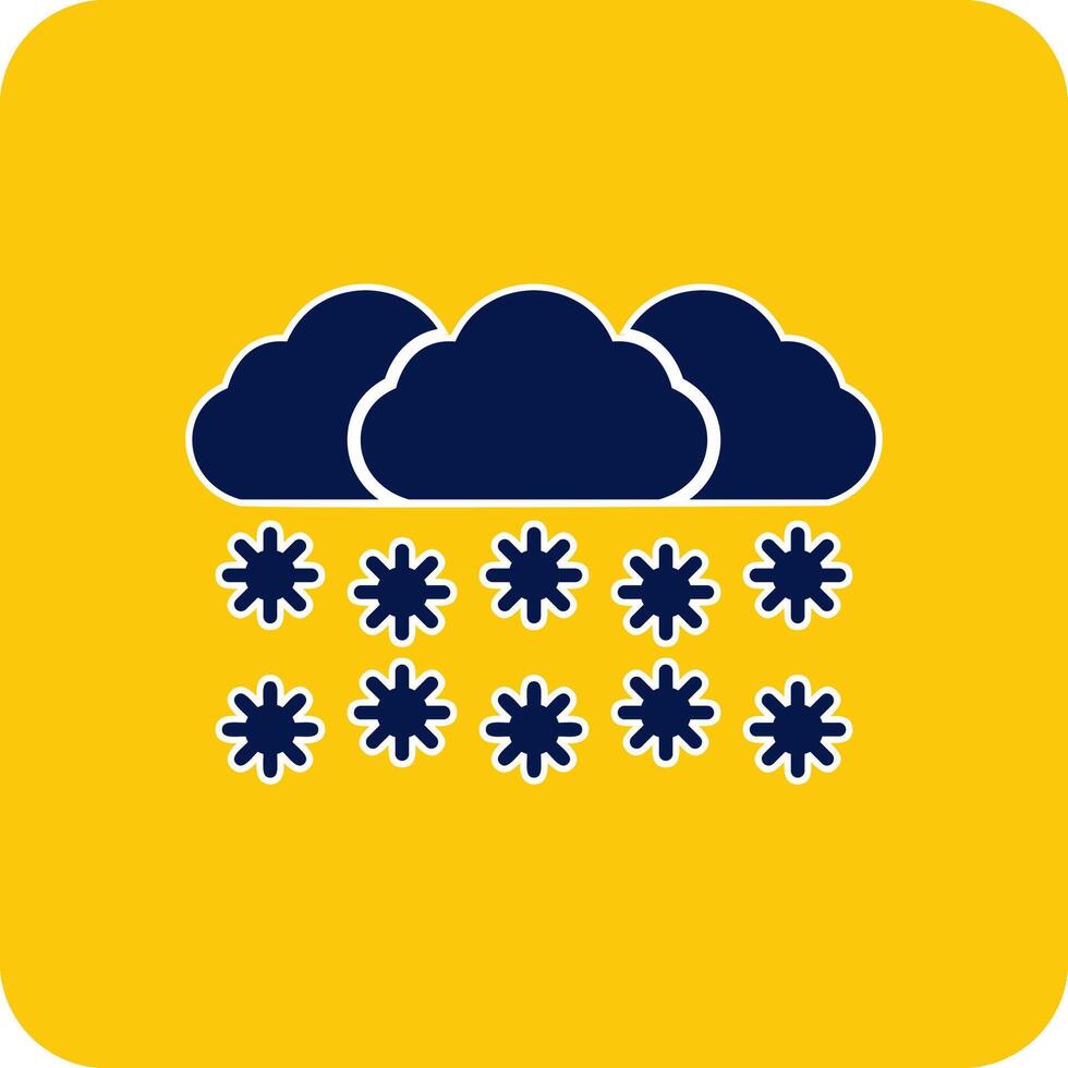 Snowing Glyph Square Two Color Icon vector